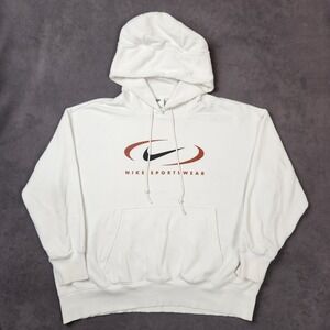 Nike Sportswear Hoodie Womens Medium White‎ Pullover Sweatshirt FN7696-133